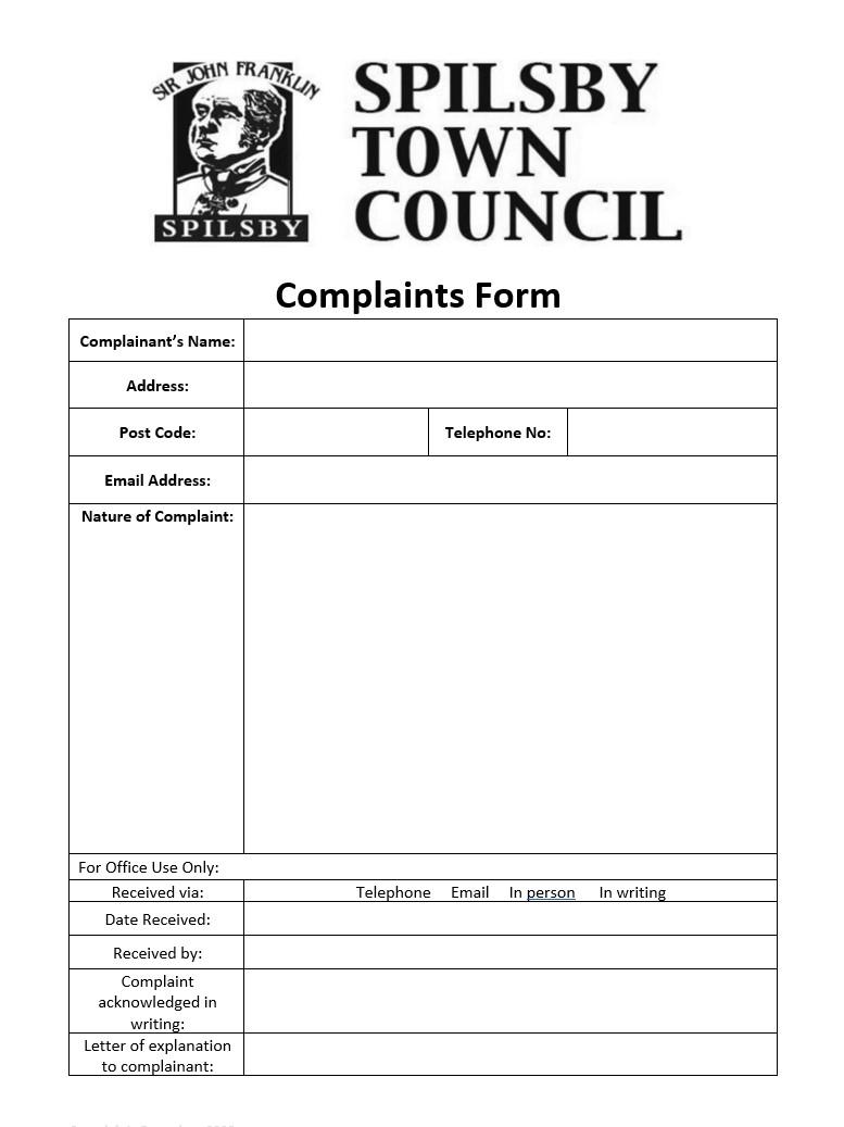 Complaints form 2023