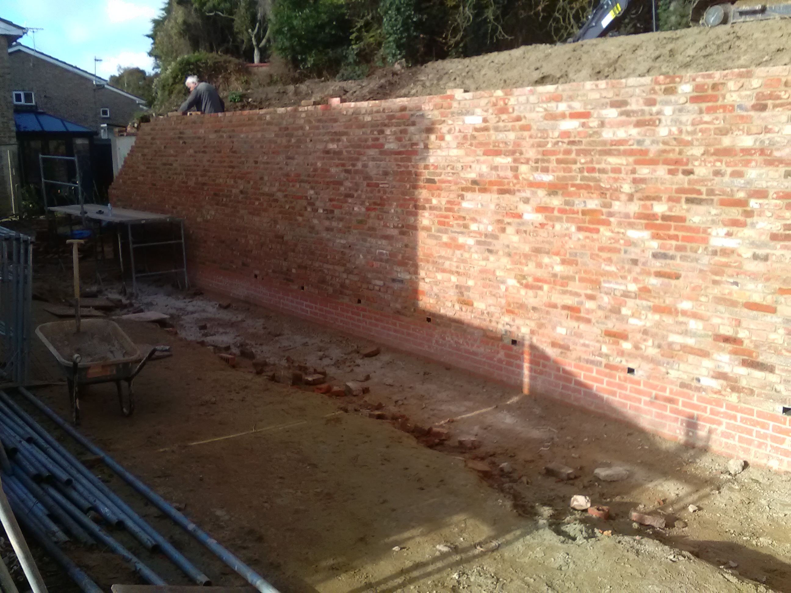 Churchyard wall almost completed